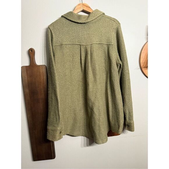 Soft Surroundings Olive Green Long Sleeve Snap Front Cardigan Size Medium - Picture 2 of 6